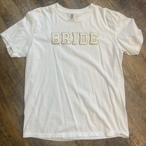 White Bride Shirt. Comfort Colors brand shirt.